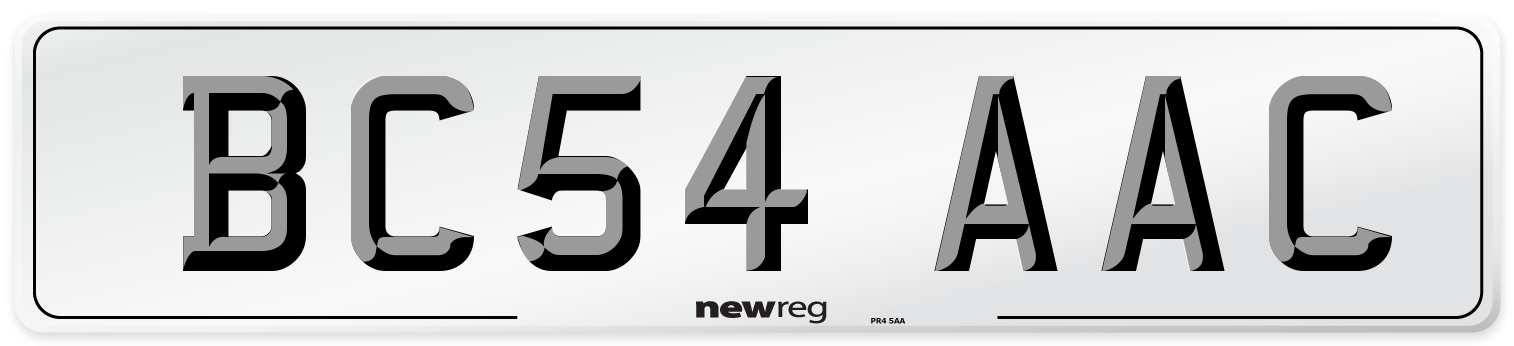 BC54 AAC Number Plate from New Reg